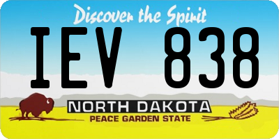 ND license plate IEV838