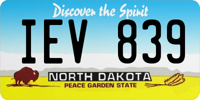 ND license plate IEV839