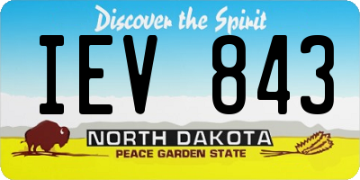 ND license plate IEV843