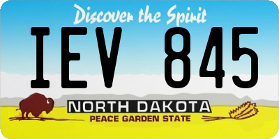 ND license plate IEV845
