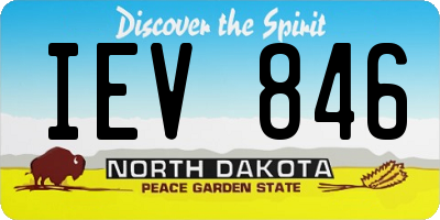 ND license plate IEV846