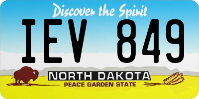 ND license plate IEV849