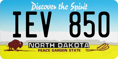 ND license plate IEV850