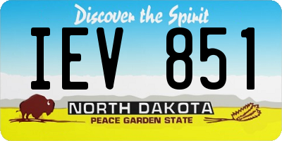 ND license plate IEV851