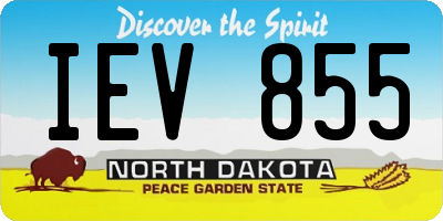 ND license plate IEV855