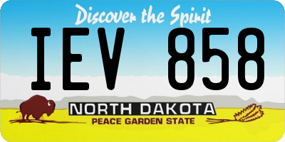 ND license plate IEV858
