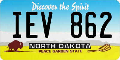 ND license plate IEV862