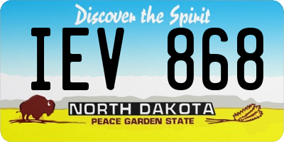 ND license plate IEV868
