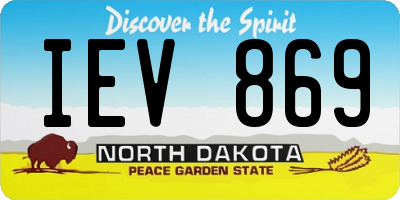 ND license plate IEV869