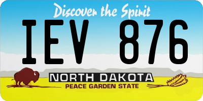 ND license plate IEV876