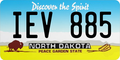 ND license plate IEV885
