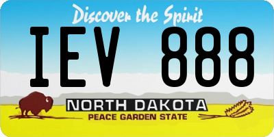 ND license plate IEV888