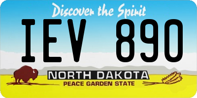 ND license plate IEV890