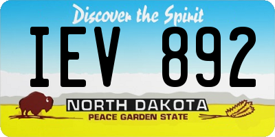 ND license plate IEV892