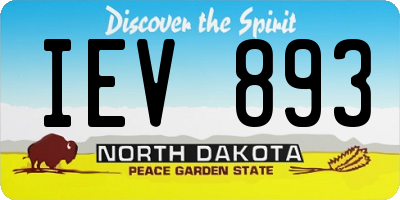 ND license plate IEV893