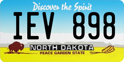 ND license plate IEV898