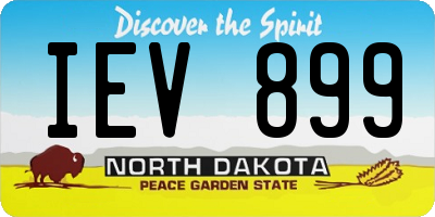 ND license plate IEV899