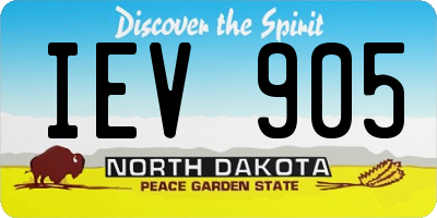 ND license plate IEV905