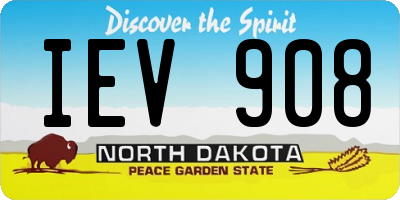 ND license plate IEV908