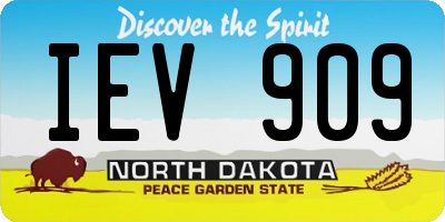ND license plate IEV909