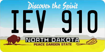 ND license plate IEV910