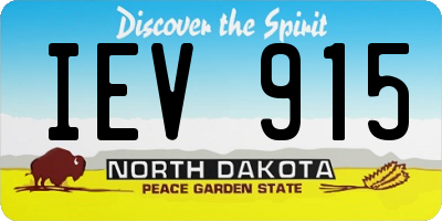 ND license plate IEV915