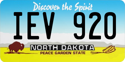 ND license plate IEV920