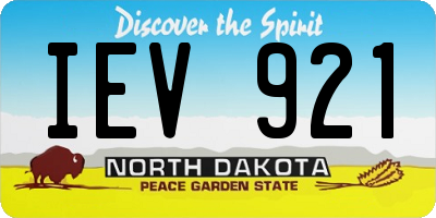 ND license plate IEV921