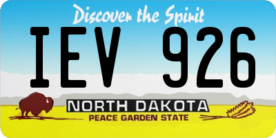 ND license plate IEV926