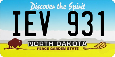ND license plate IEV931