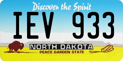 ND license plate IEV933