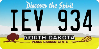 ND license plate IEV934