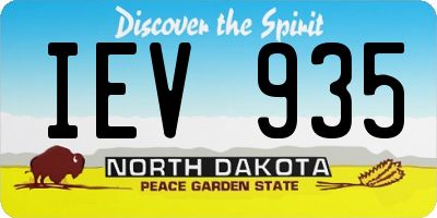 ND license plate IEV935