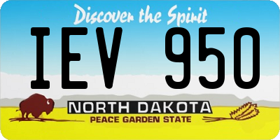 ND license plate IEV950