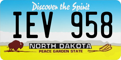ND license plate IEV958