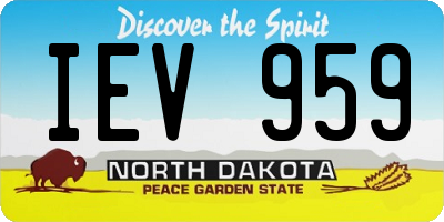ND license plate IEV959