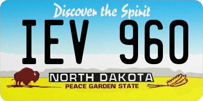 ND license plate IEV960