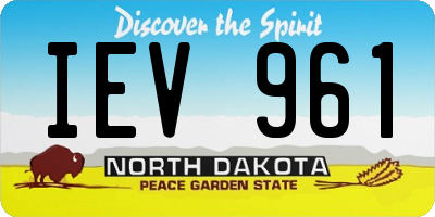 ND license plate IEV961