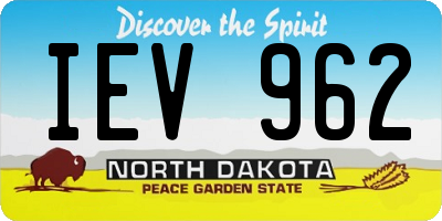 ND license plate IEV962