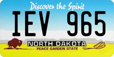 ND license plate IEV965