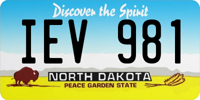 ND license plate IEV981