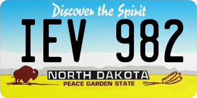 ND license plate IEV982