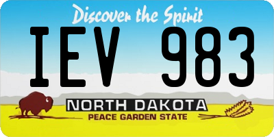 ND license plate IEV983