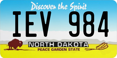 ND license plate IEV984