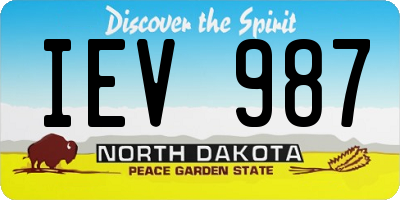 ND license plate IEV987
