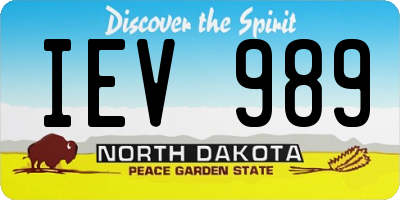 ND license plate IEV989