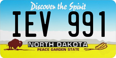 ND license plate IEV991