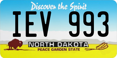 ND license plate IEV993