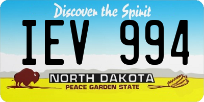 ND license plate IEV994