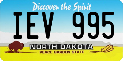 ND license plate IEV995